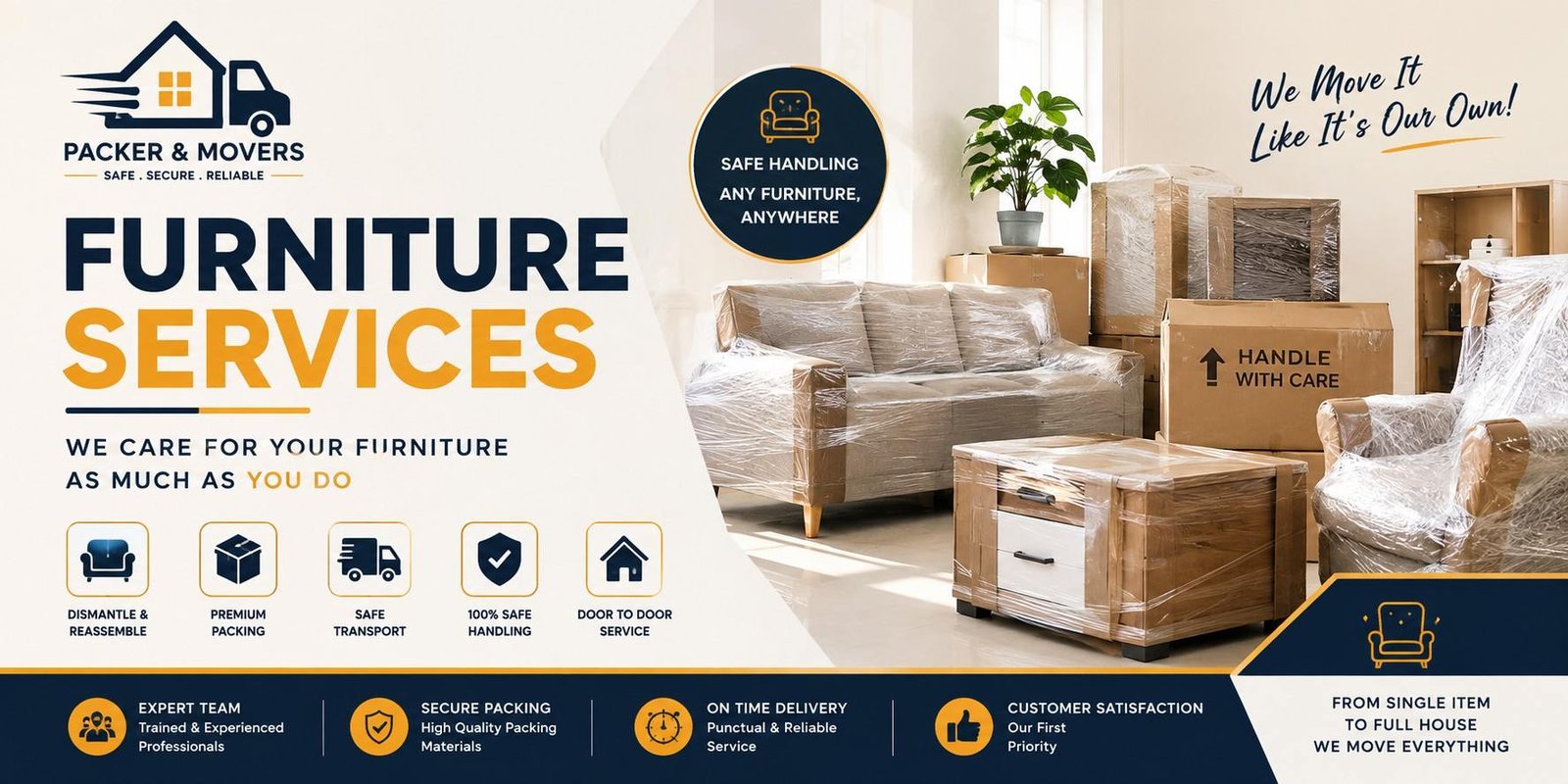 Professional furniture shifting and packing services in Kanpur